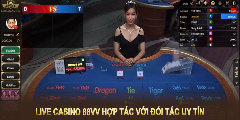 Các đối tác của casino 88VV cực nổi tiếng và uy tín